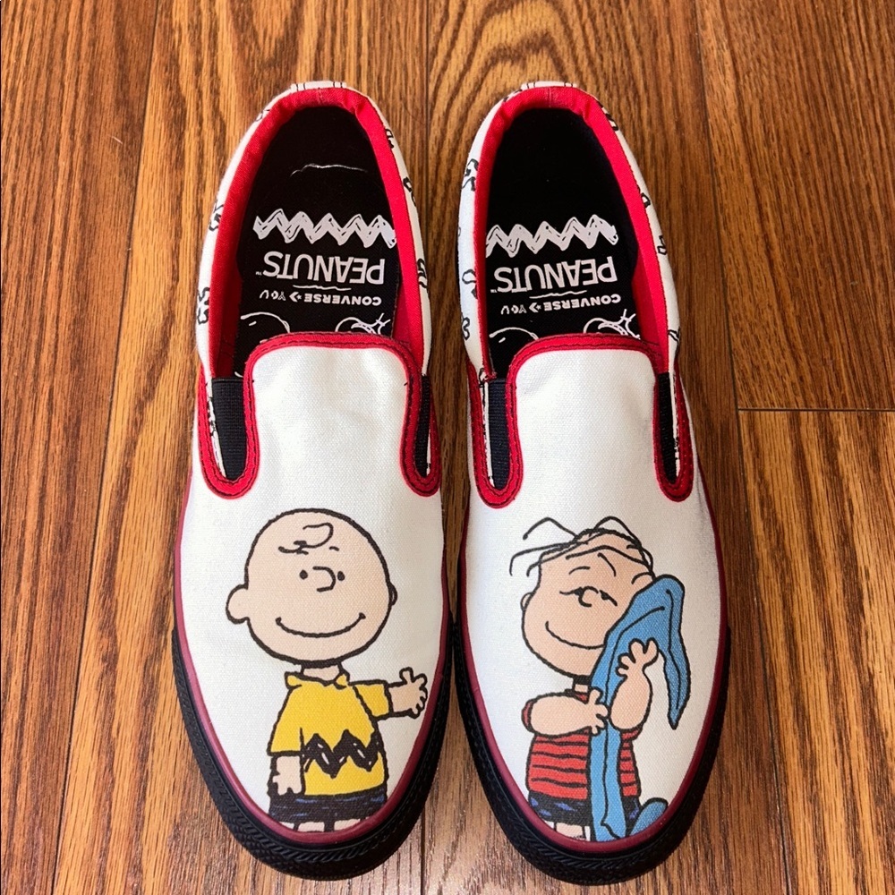 NIB‎ Converse x Peanuts Deck Star Slide RARE Charlie Brown/Linus Unisex M8.5 W10 - Picture 4 of 11